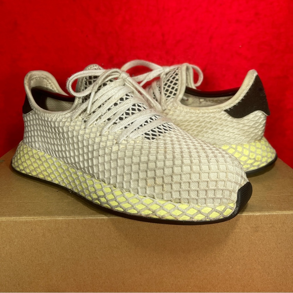 Adidas Men's Deerupt Runner Shoes CQ2629 Chalk White Size 5